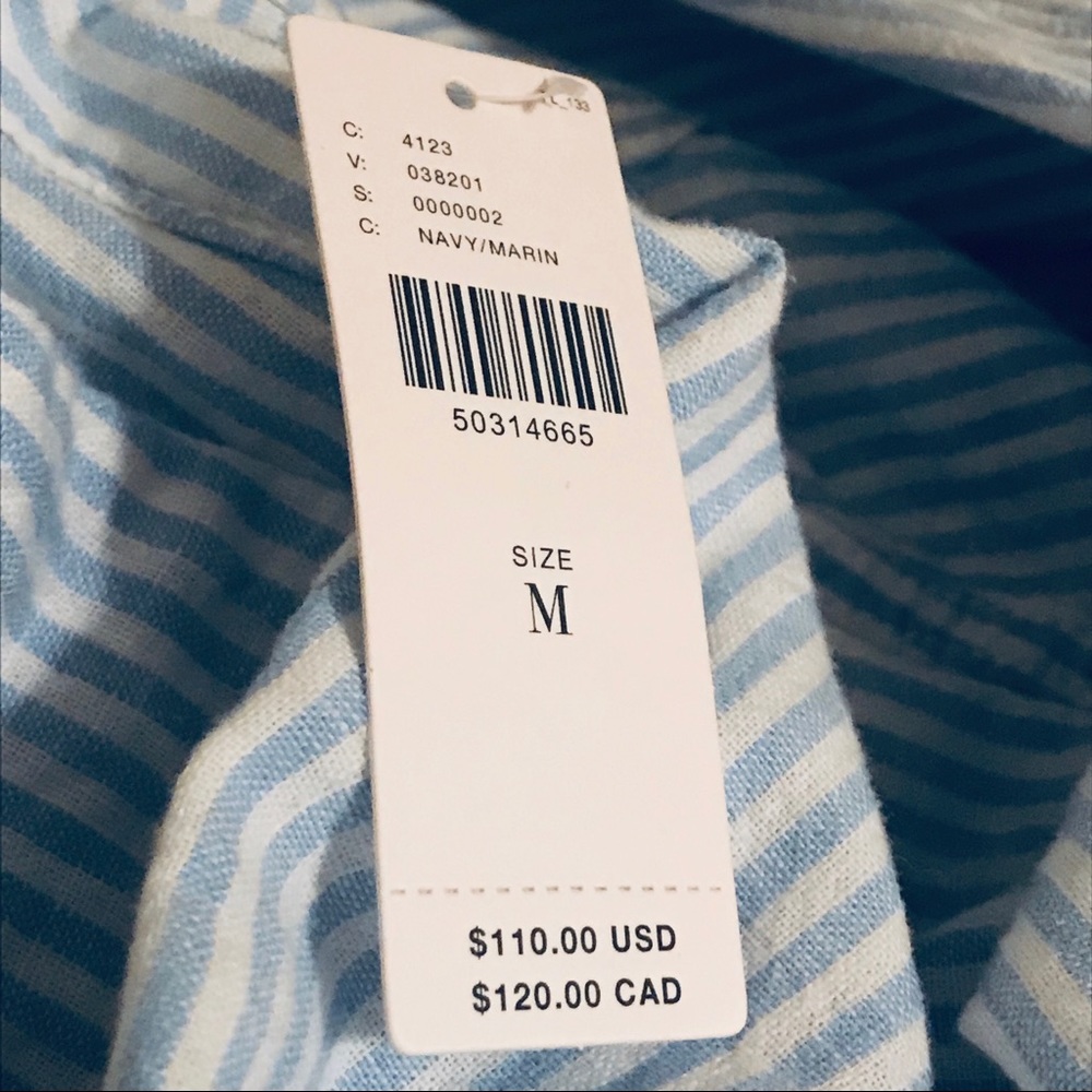 New Anthropologie Cruise Pants Sky Striped - Picture 5 of 8